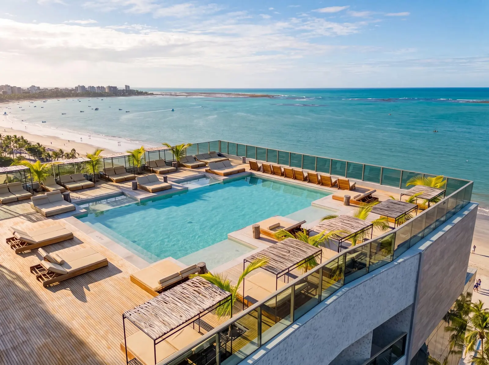 Vista de 360° a partir do rooftop do Sais Beach Living